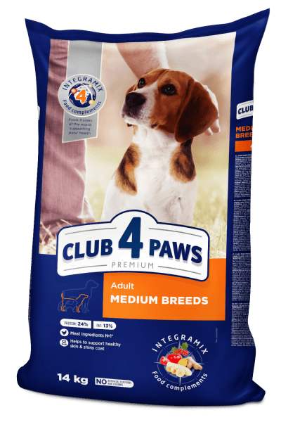 Клуб 4 лапы Premium для взрослых собак средних пород