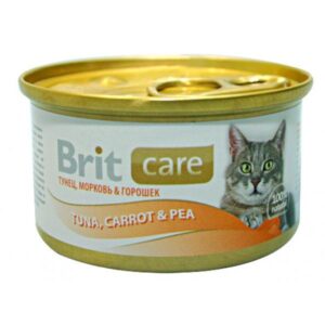 Brit Care Cat k 80g  тунец, морковь и горох