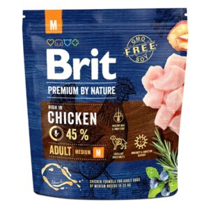 Сухой корм для взрослых собак средних пород (вес от 10 до 25 кг) Brit Premium Adult M 1 кг (курица)
