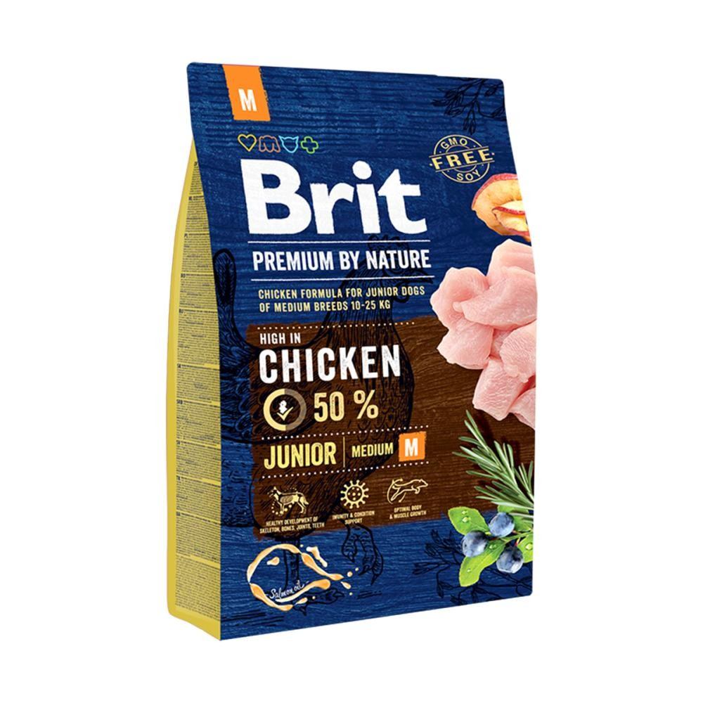 Brit Premium Dog Junior M  3 кг с курицей