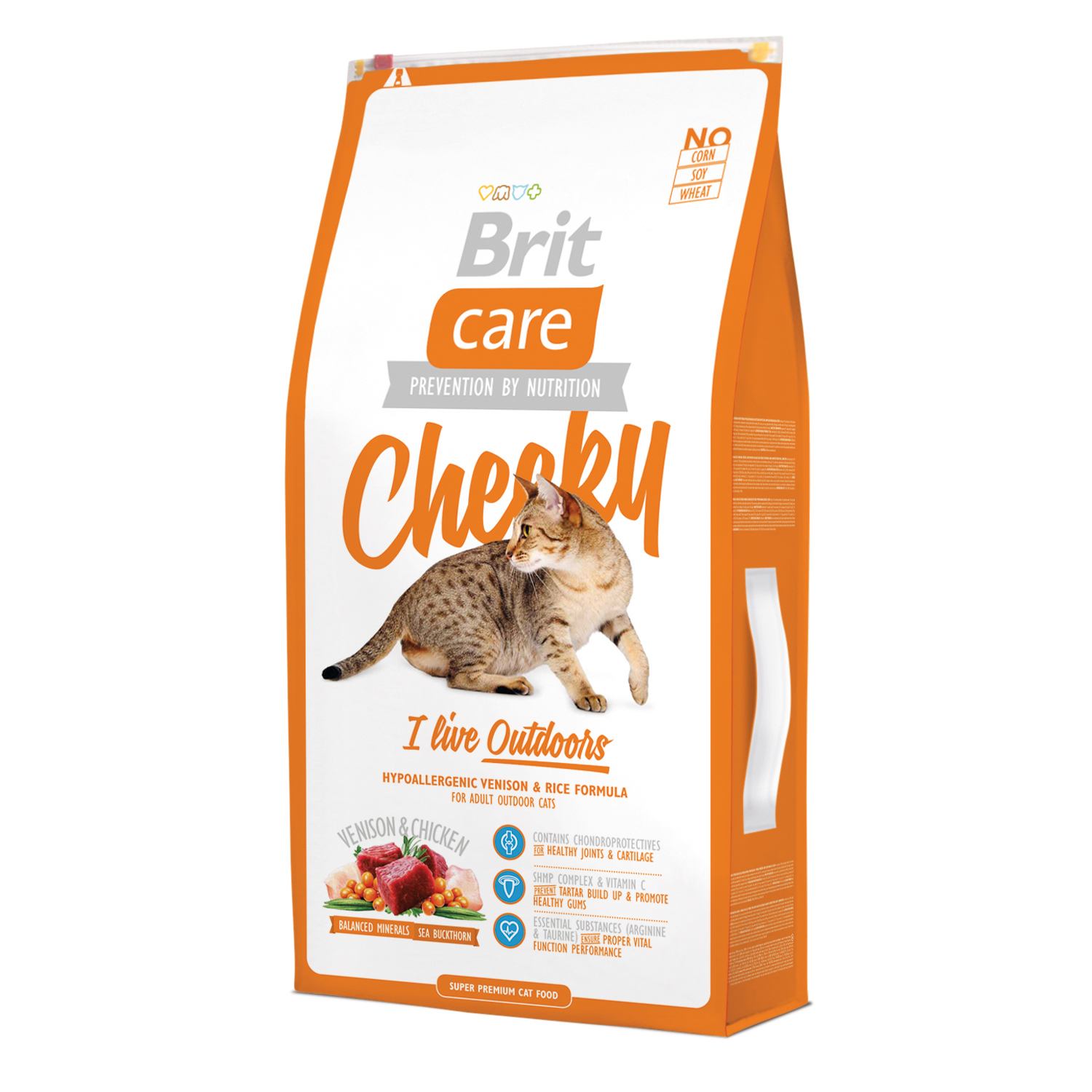 Сухой корм для кошек, живущих на улице Brit Care Cat Cheeky I am Living Outdoor 2 кг (оленина и рис)