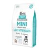 Сухой корм для собак миниатюрных пород с лишним весом или стерилизованых Brit Care GF Mini Light & Sterilised 2 кг (лосось и кролик)