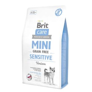 Сухой корм для собак миниатюрных пород с чувствительным пищеварением Brit Care GF Mini Sensitive 2 кг (оленина)