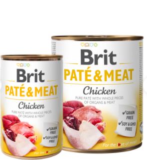 Влажный корм для щенков Brit Pate & Meat Chicken 400 г (курица и индейка)